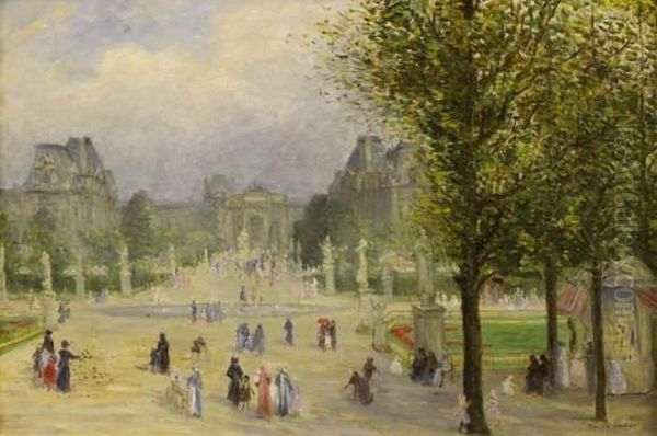 Les Tuileries Oil Painting by Emile Rene Lafont