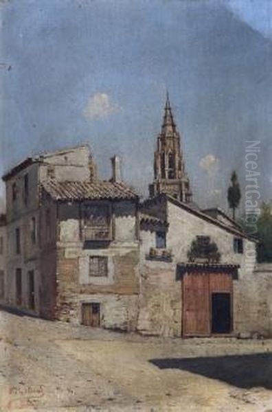 Casas De Toledo Oil Painting by Eduardo Laforet Alfaro