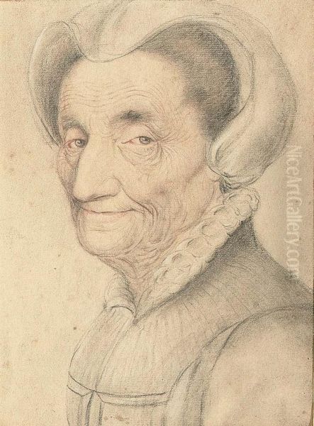 Portrait Of An Elderly Woman Oil Painting by Nicolas Lagneau