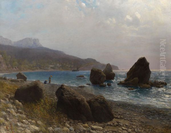 Sea Shore. Crimea Oil Painting by Lef Feliksovich Lagorio