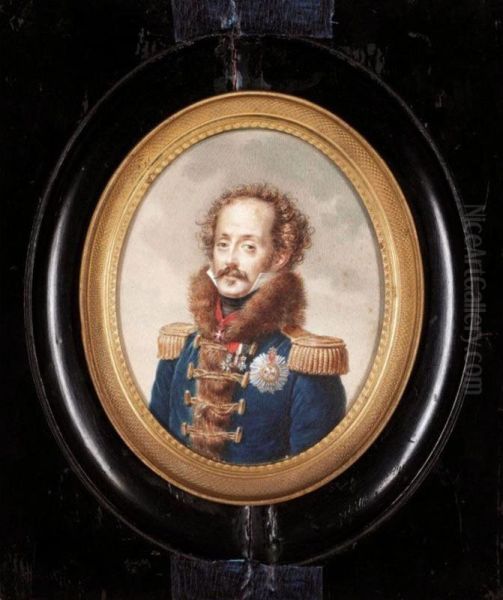 Miniature Portrait Of Grand Duke Mikhail Oil Painting by Anthelme-Francois Lagrenee