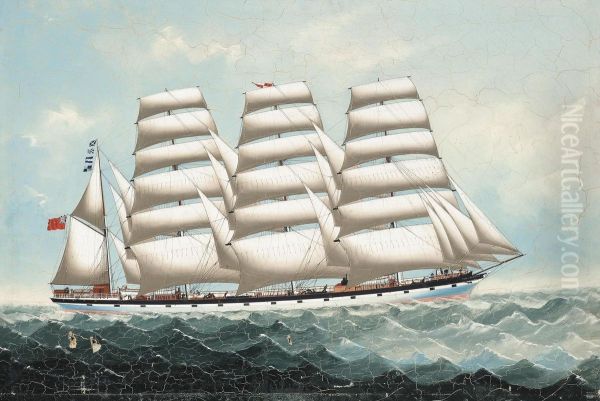 The British Four-masted Barque Oil Painting by Lai Fong