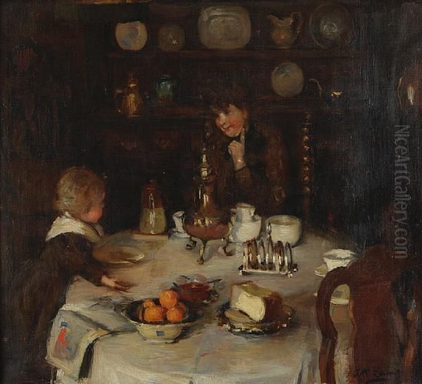 The Breakfast Table Oil Painting by Annie Rose Laing