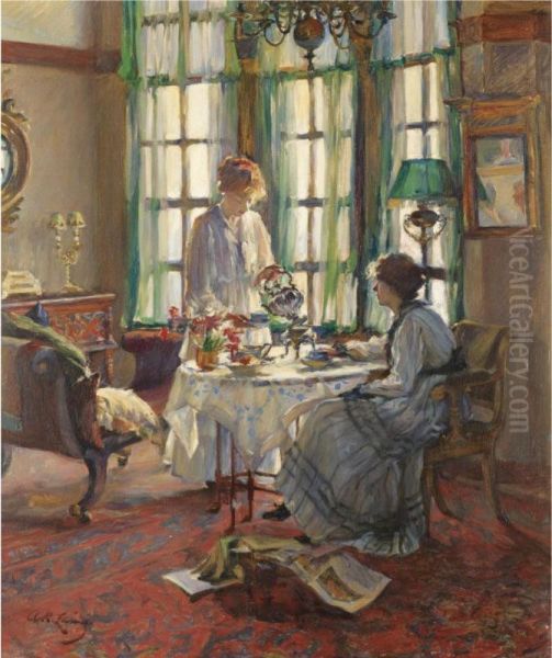 A Helensburgh Breakfast Oil Painting by Annie Rose Laing