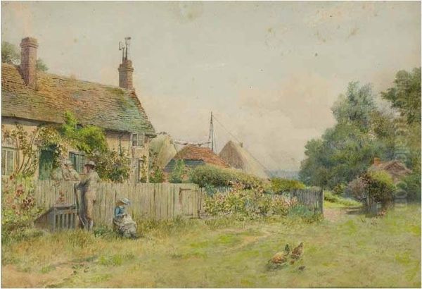 The Gamekeeper's Cottage, Woodley Near Sonning Oil Painting by Georgina Laing