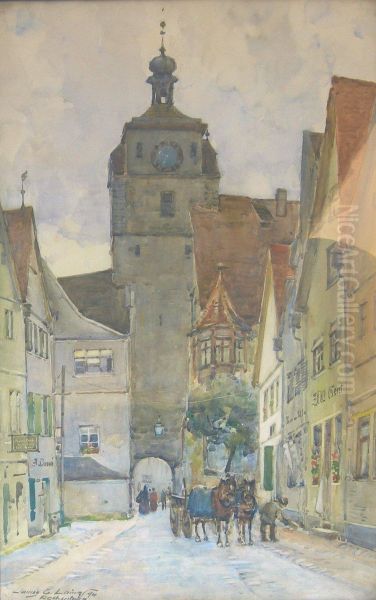 The Belfry, Rothenburg Oil Painting by James Garden Laing