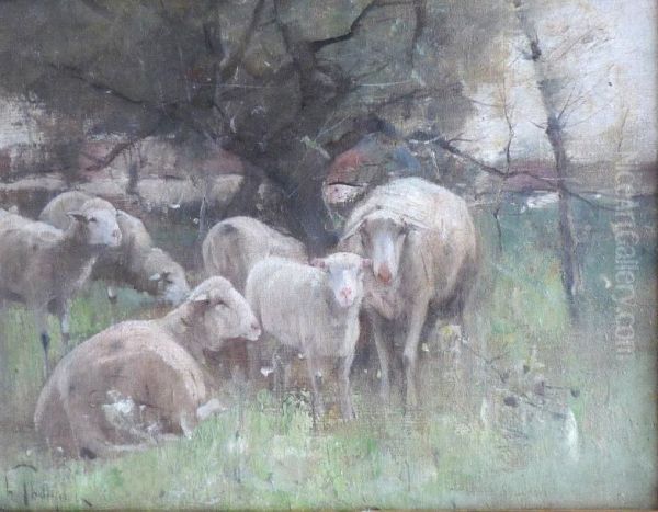 Troupeau De Moutons Oil Painting by Harry Thompson Lalande