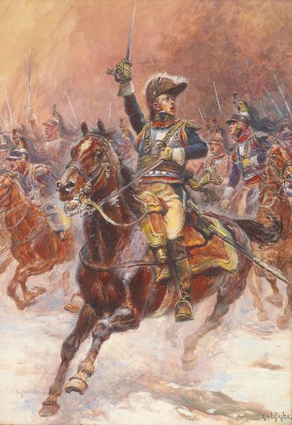 Le General D'hautpoul Et Les Cuirassiers Oil Painting by Alphonse Lalauze