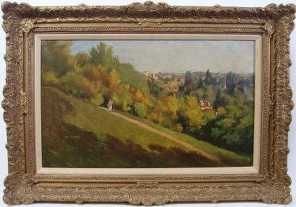 'vire Prise A Gravelle Bois De Vincennes' (val - De - Marne , France ) Oil Painting by Adolphe Lalire