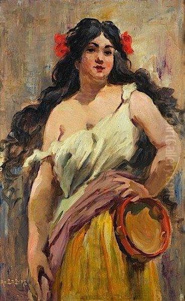 Espagnole Oil Painting by Adolphe Lalire