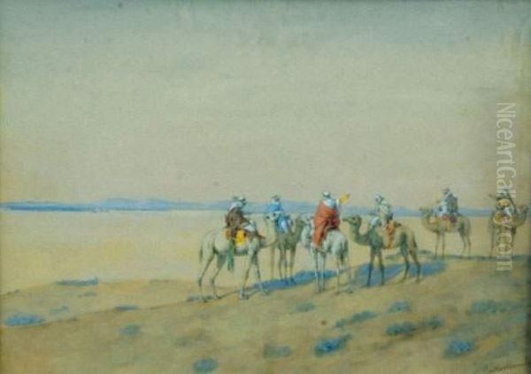 Nomades Dans Le Desert Oil Painting by Charles Lallemand