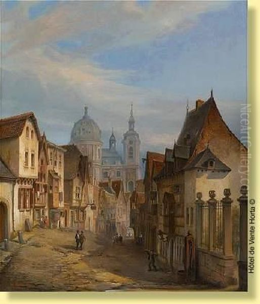 Ruelle Animee Oil Painting by Henri Lallemand