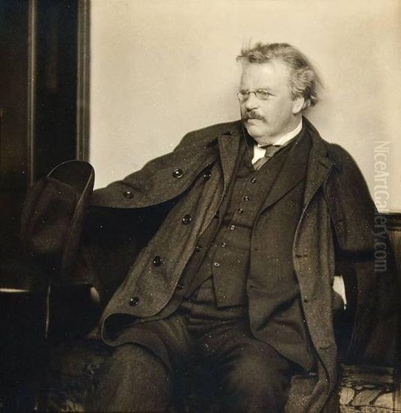 Portrait Of Chesterton Oil Painting by Robert Lambach