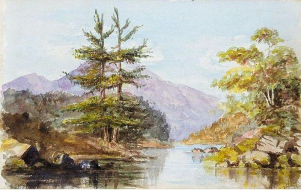 Including The Thames Near London, William Rogers, Eastern Townships, Fred Hammond, Rahaw, George Burrell - London Ontario, William Marshall, 1000 Islands St Lawrence, Clock Lighthouse, Dundas - Onatario, Holy Loch, Tantallon Castle And Bass Rock - Sco Oil Painting by William Busbe Lambe