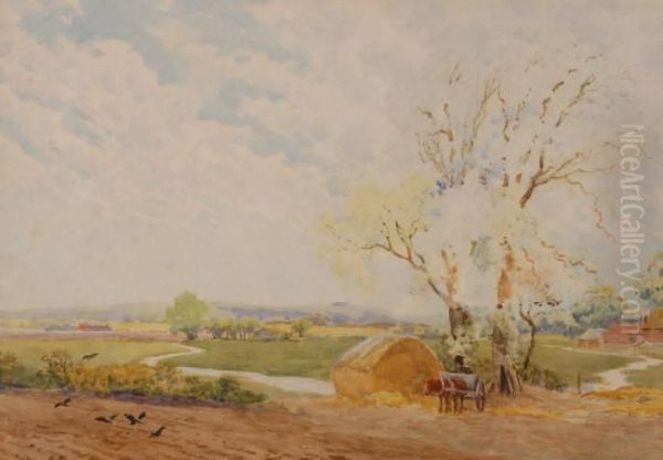 Extensivefarm Landscape Oil Painting by Clement Lambert