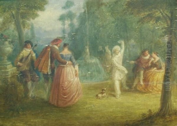 Fete Galante Oil Painting by E. F. Lambert