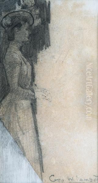 Sketch Of Heidi Delissa Oil Painting by George Lambert