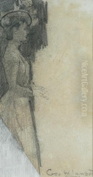 Sketch Of Heidi Delissa Oil Painting by George Lambert