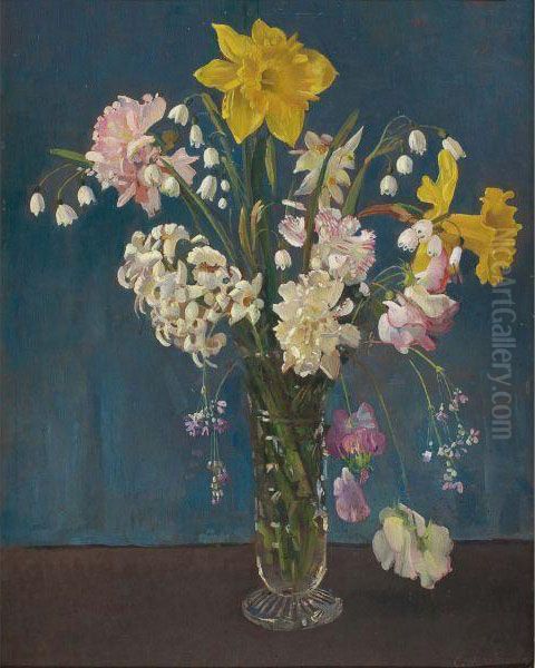 Flowers Still Life Oil Painting by George Lambert