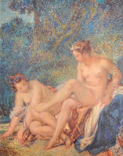 Le Bain De Diane Oil Painting by Joseph Lamberton