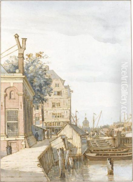 The Schuitenvoerdersstijger At The Kamperhoofd Oil Painting by Gerrit Lamberts