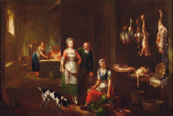 Interieur De Cuisine Oil Painting by Jean Baptiste Lambrecht