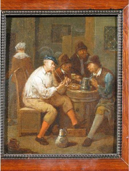 Interieur De Taverne Oil Painting by Jean Baptiste Lambrecht