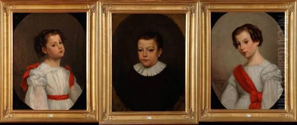 Portrait D'enfant Oil Painting by Edmond Lambrichs