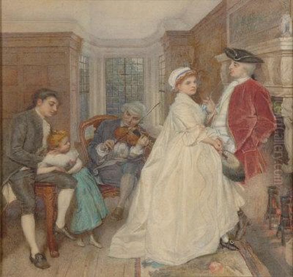 A Musical Soiree. Oil Painting by Thomas Reynolds Lamont