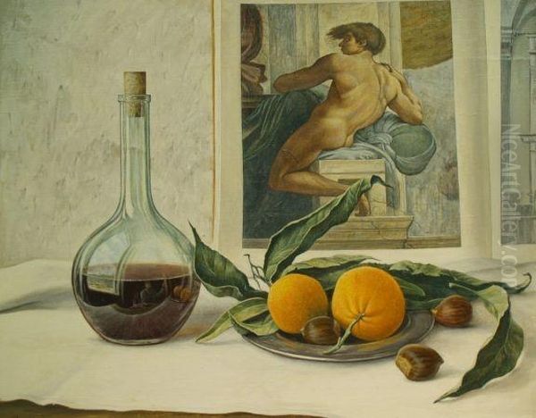 Homage To Michelangelo (still Life) Oil Painting by Thomas Reynolds Lamont