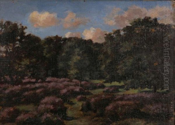 Heidelandschap Met Bomen Oil Painting by Jean-Pierre-Francois Lamoriniere