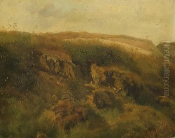 Paysage Pres D'audenarde Oil Painting by Jean-Pierre-Francois Lamoriniere