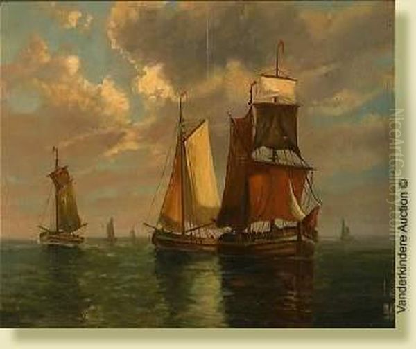 Marine Oil Painting by Alphonse Lamotte