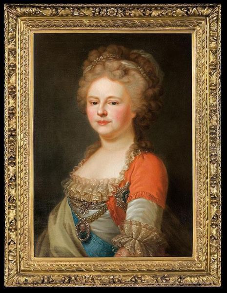 Portrait Of Maria Fiodorowna Oil Painting by Johann Baptist the Elder Lampi