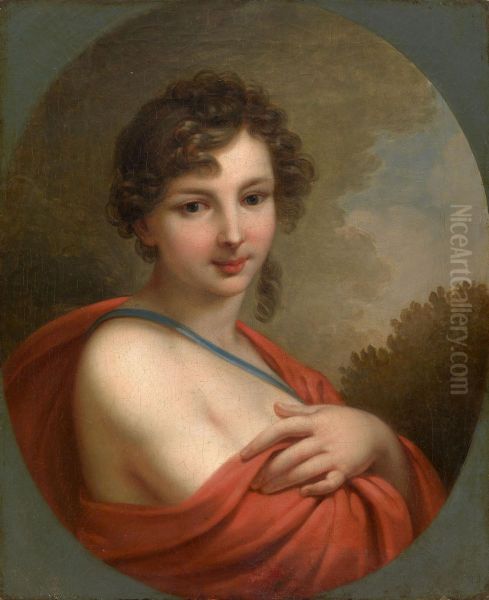 Portrait Of Elena Naryshkina Oil Painting by Johann Baptist Lampi