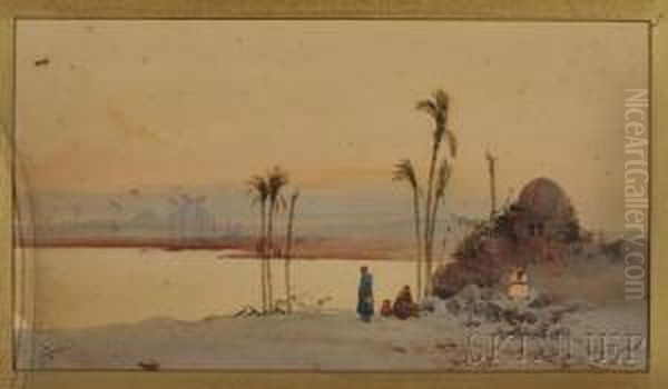 Ruins Near Karnak Oil Painting by Augustus Osborne Lamplough