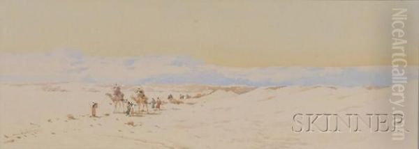 Desert Caravan Oil Painting by Augustus Osborne Lamplough