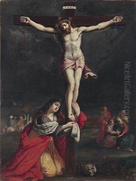 Christ On The Cross Oil Painting by Lodovico Lana