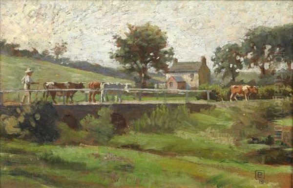 A Drover With His Cattle Returning Home by Percy Lancaster