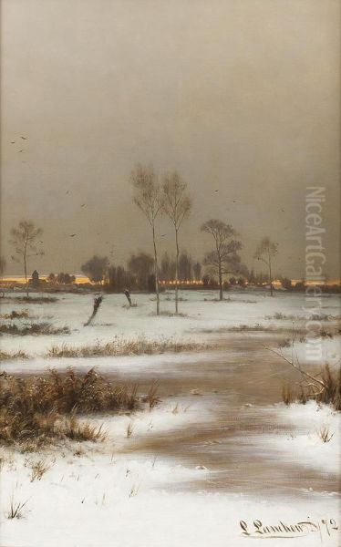 Winterlandschaft Oil Painting by Ludwig Lanckow