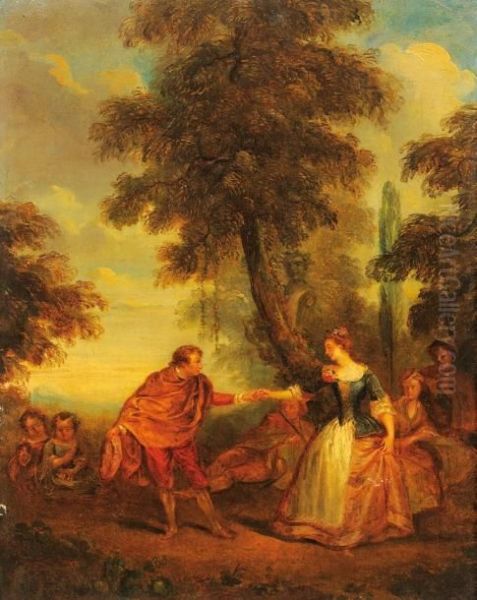 Concert Dans Un Parc Oil Painting by Nicolas Lancret