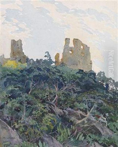 Burgruine Senftenberg Oil Painting by Hubert Landa