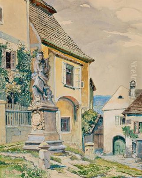 Motiv Aus Rossatz In Der Wachau Oil Painting by Hubert Landa