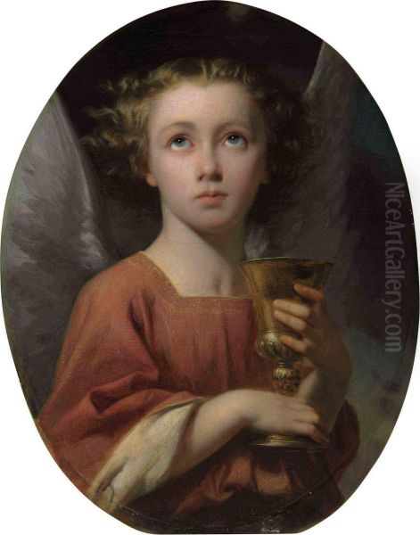 An Angel Holding A Chalice Oil Painting by Charles Zacharie Landelle