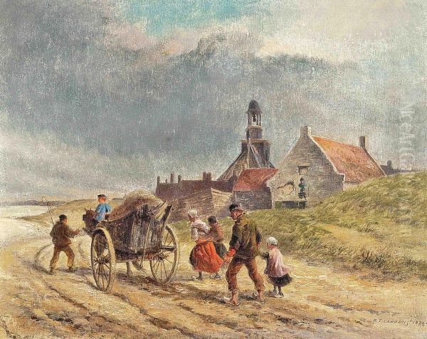 To The Village Oil Painting by Robert Thomas Landells