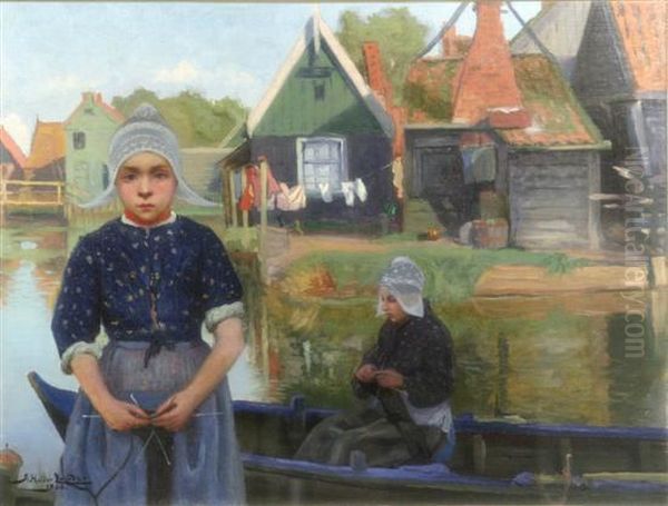 Girls Beside A Canal by John St. Helier Lander