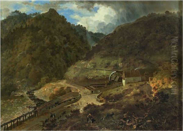 Minas De Real Del Monte, Hidalgo Oil Painting by Eugenio Landesio