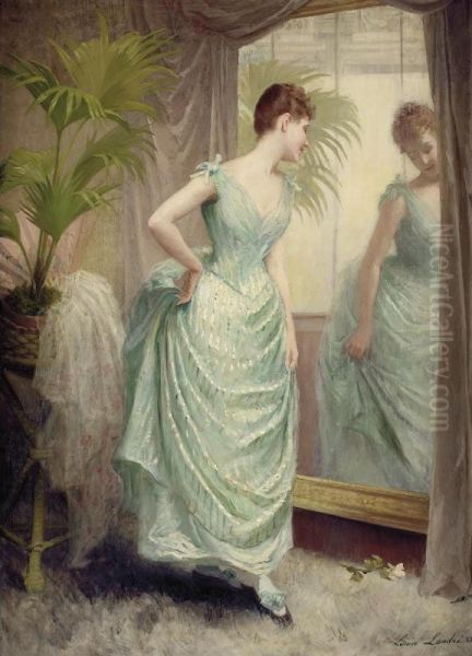 In The Mirror Oil Painting by Louise Amelie Landre