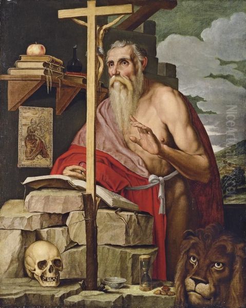 Saint Jerome Oil Painting by Paolo Camillo Landriani