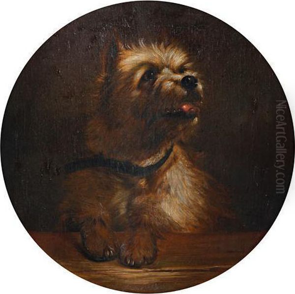 Study Of A Terrier Oil Painting by Landseer, Sir Edwin